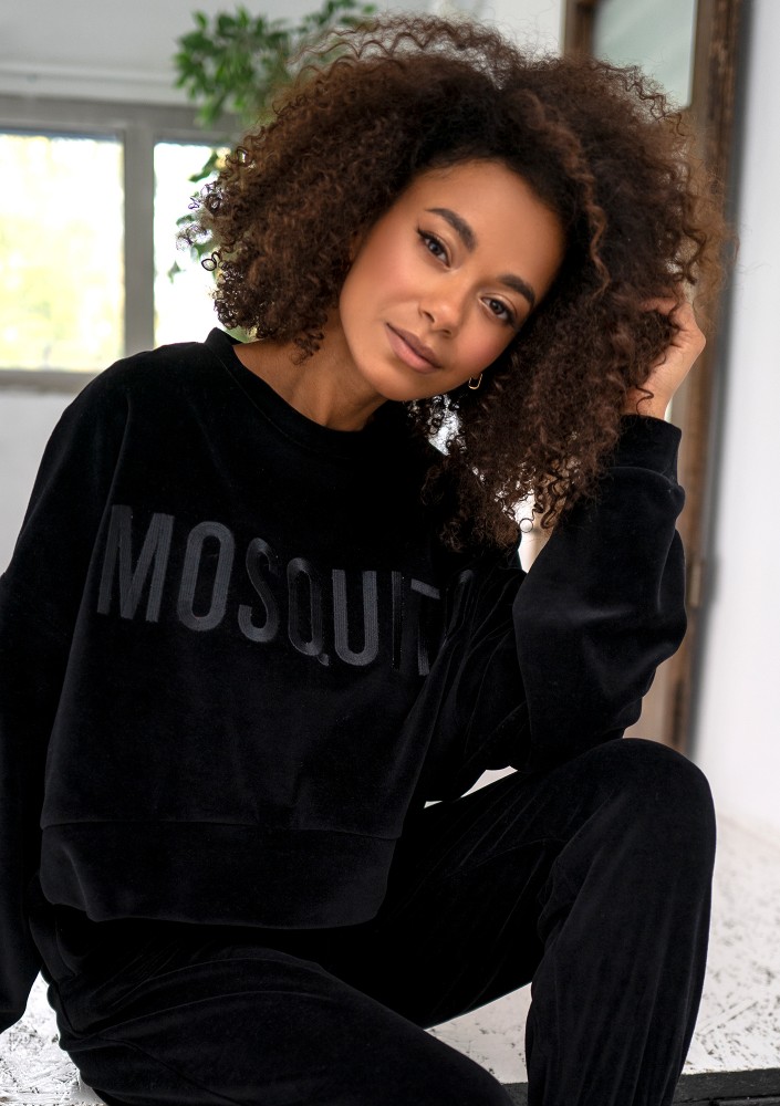 Shore Velvet - Bluza welurowa Black