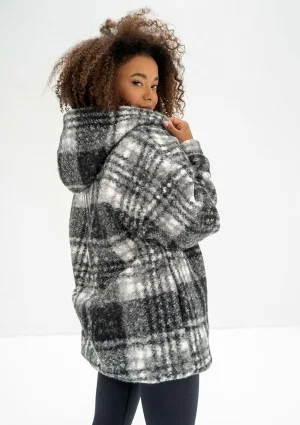Furry - Checked boucle oversize jacket