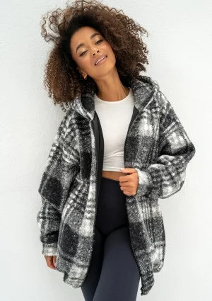 Furry - Checked boucle oversize jacket