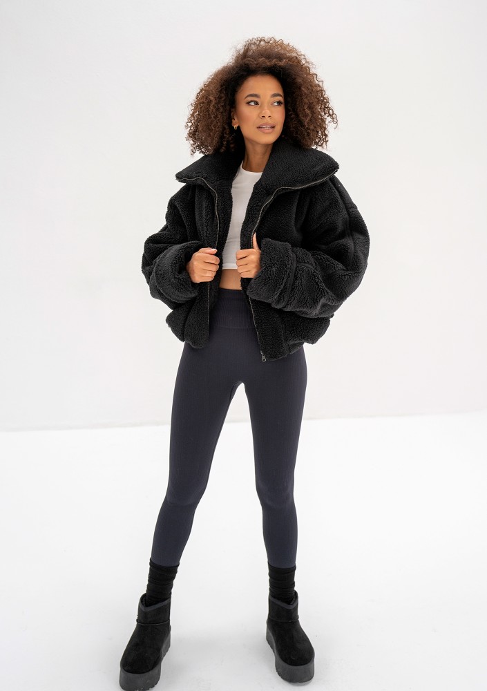 Uggy - Short black faux fur jacket