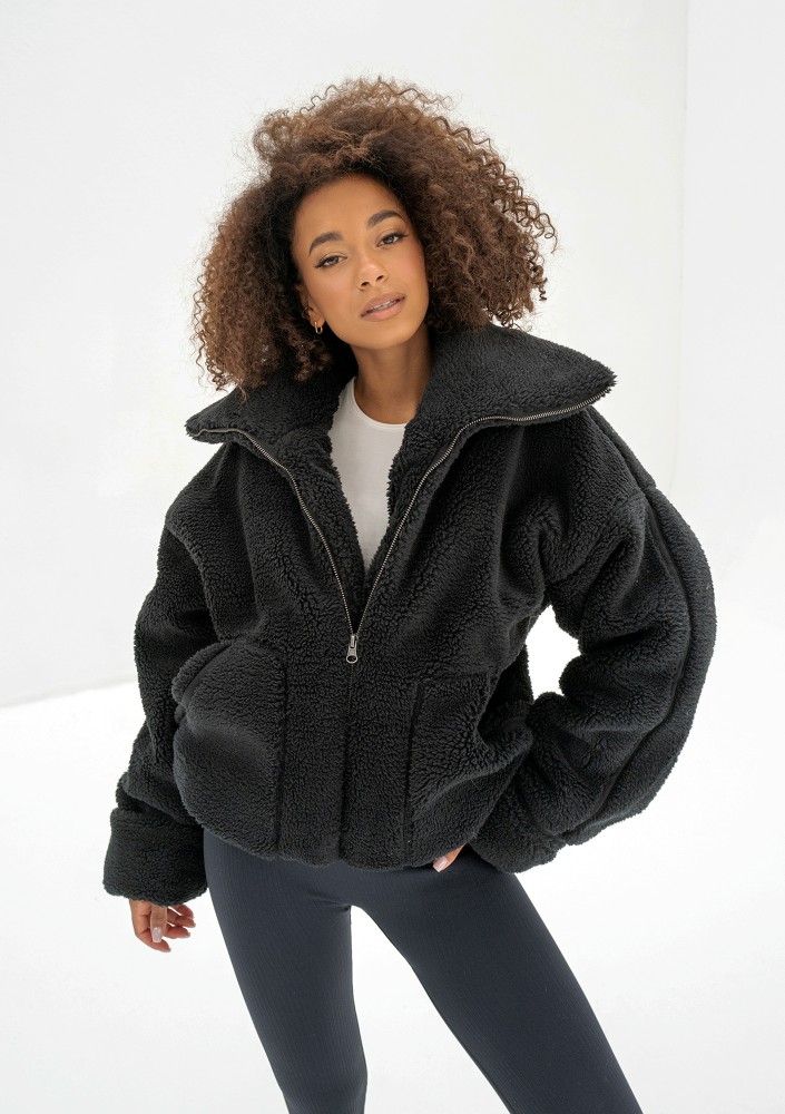 Uggy - Short black faux fur jacket