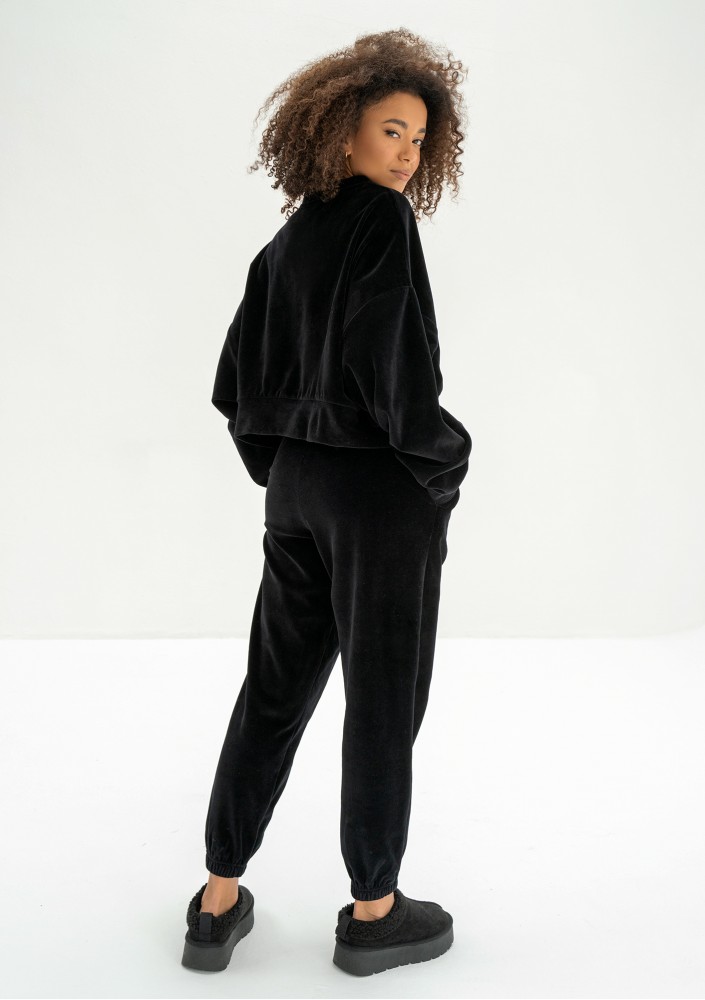 Icon Velvet - Spodnie welurowe Black