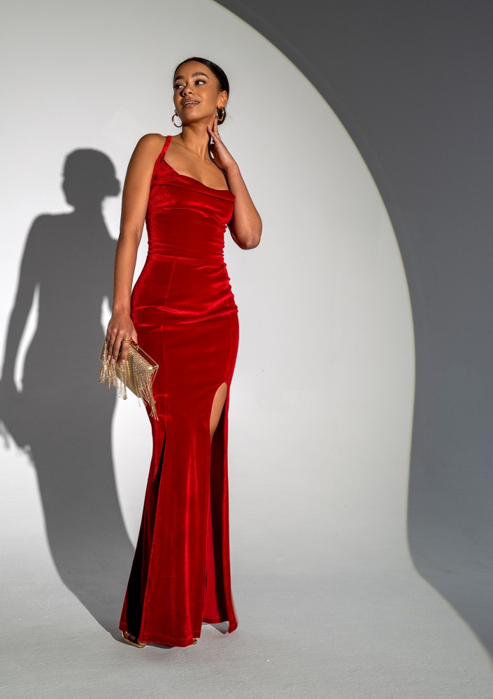 Seona - Red maxi strap dress