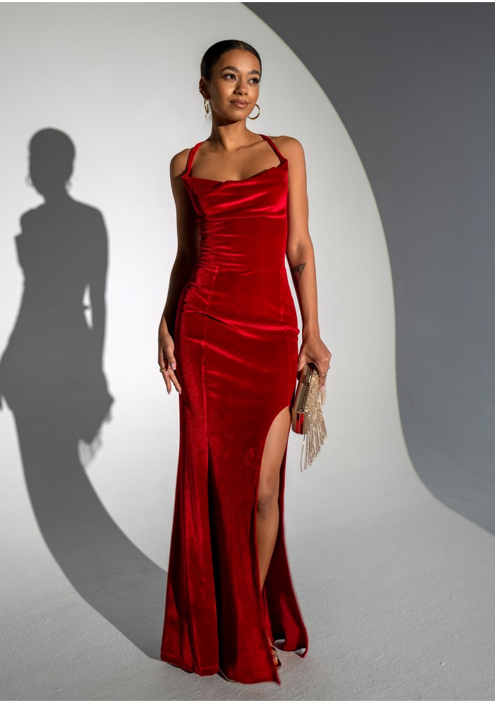 Seona - Red maxi strap dress