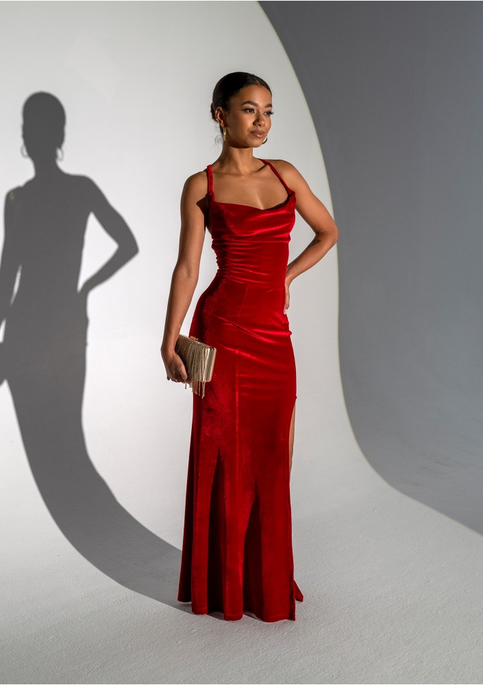 Seona - Red maxi strap dress