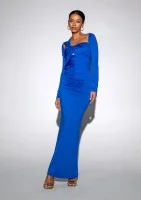 Elle - Cobalt blue maxi draped dress