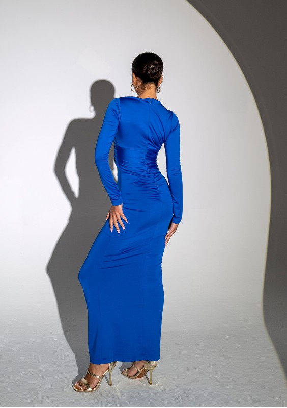 Elle - Cobalt blue maxi draped dress