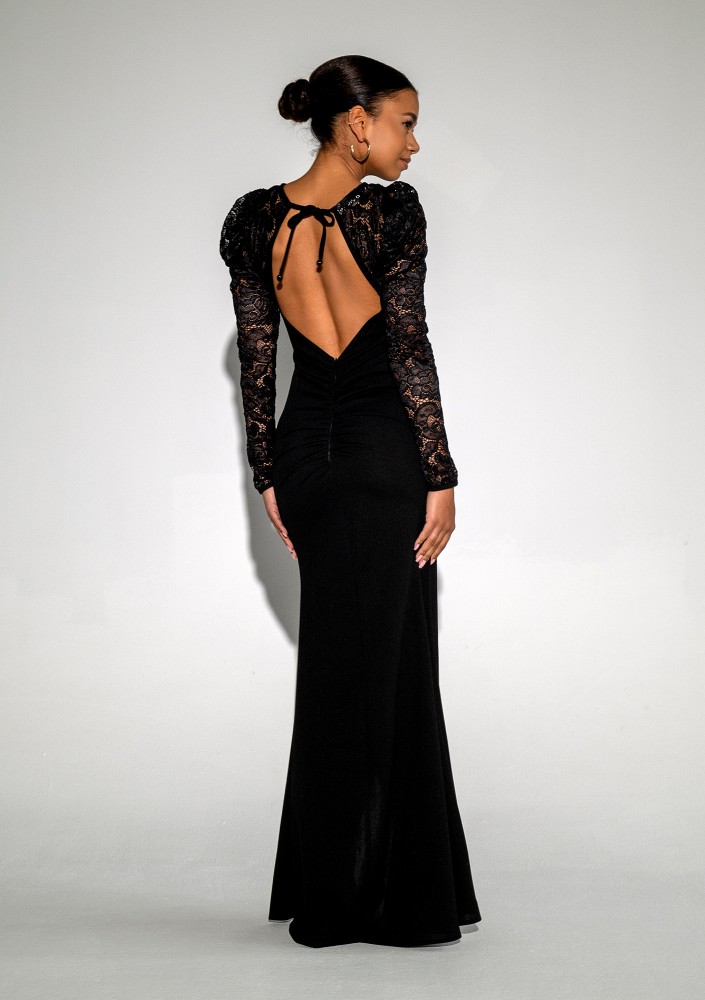 Roma - Black maxi lace dress