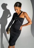 Kendall - Asymetryczna sukienka midi Czarna