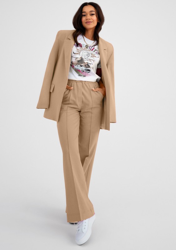 Ellis - Loose beige cotton pants