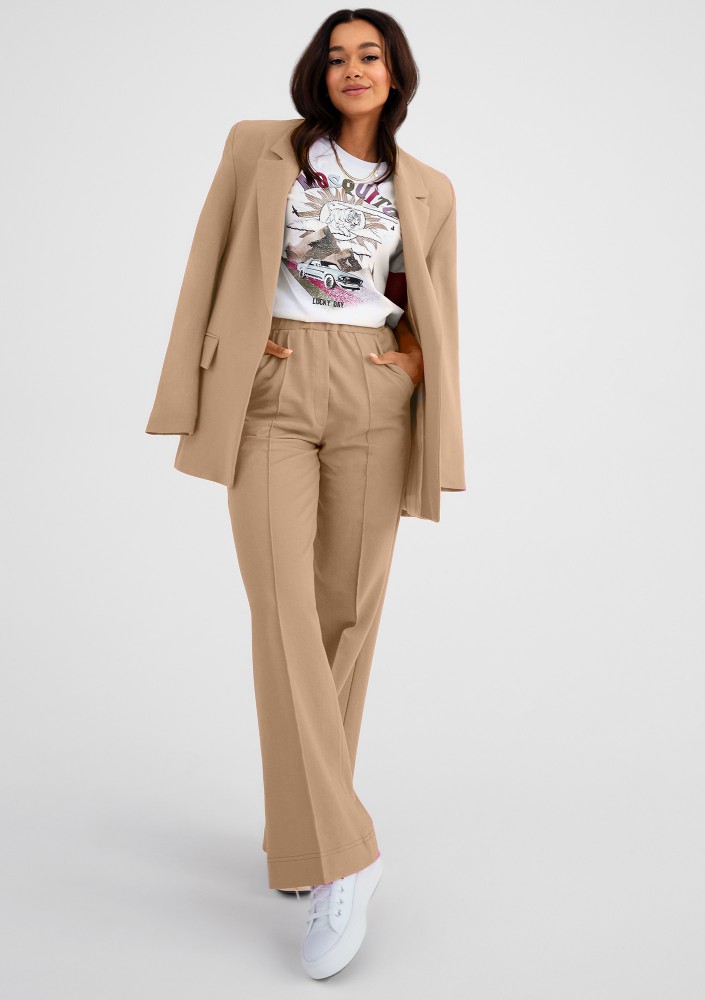 Ellis - Loose beige cotton pants