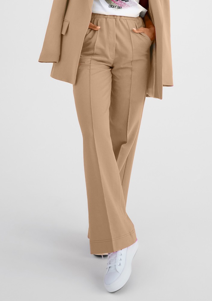 Ellis - Loose beige cotton pants