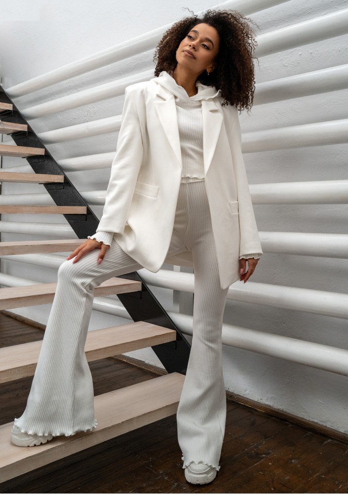 Clove - Ecru knitted trousers