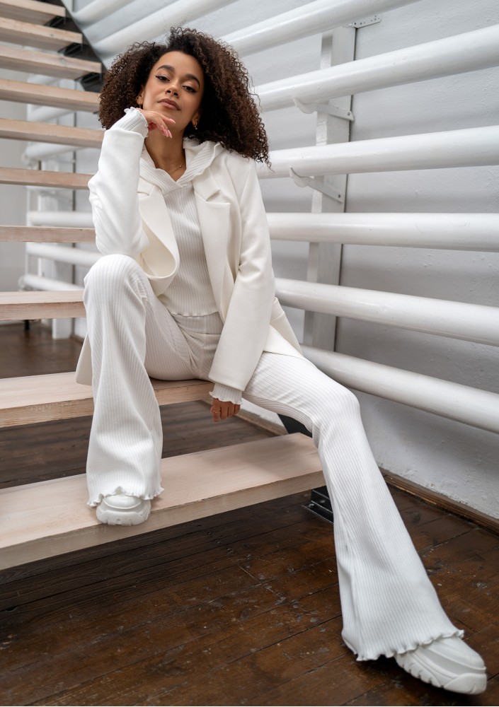 Clove - Ecru knitted trousers