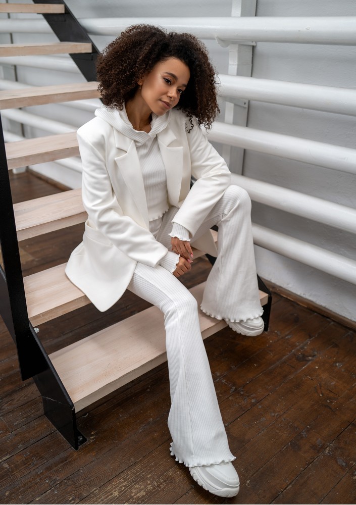 Clove - Ecru knitted trousers