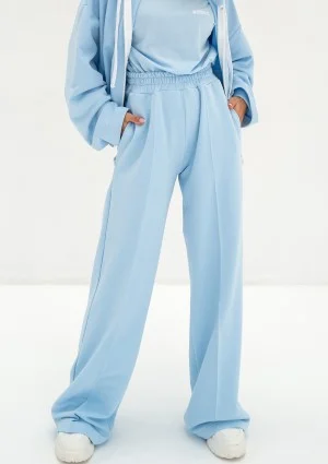 Costa - Spodnie dresowe z szeroką nogawką Baby Blue