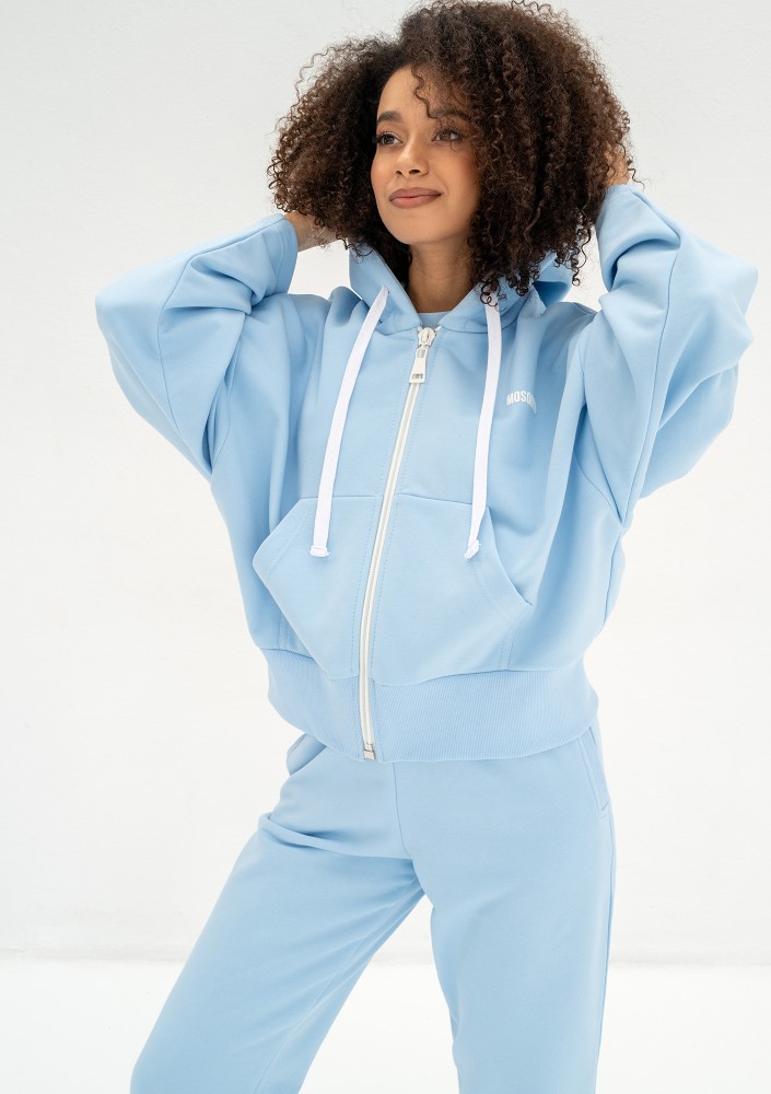 Bane - Baby blue oversize zipped hoodie