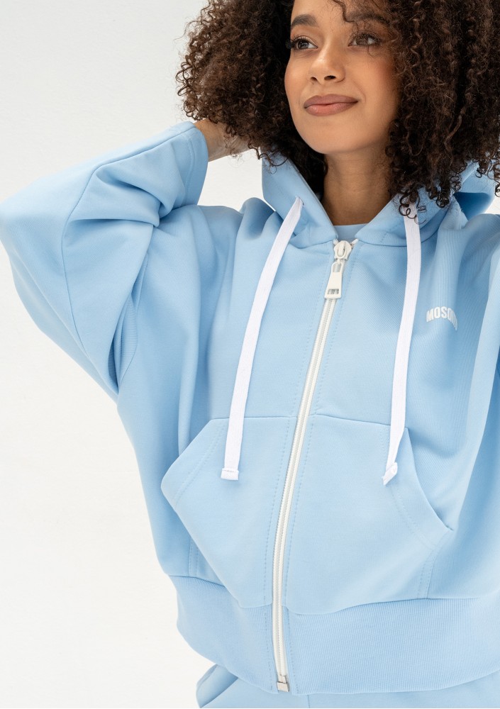 Bane - Rozpinana bluza oversize z kapturem Baby Blue