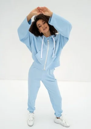 Bane - Rozpinana bluza oversize z kapturem Baby Blue