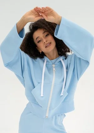 Bane - Rozpinana bluza oversize z kapturem Baby Blue