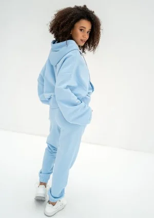 Bane - Baby blue oversize zipped hoodie