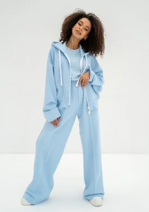 Bane - Rozpinana bluza oversize z kapturem Baby Blue