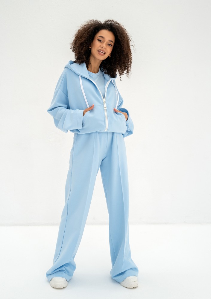 Bane - Rozpinana bluza oversize z kapturem Baby Blue