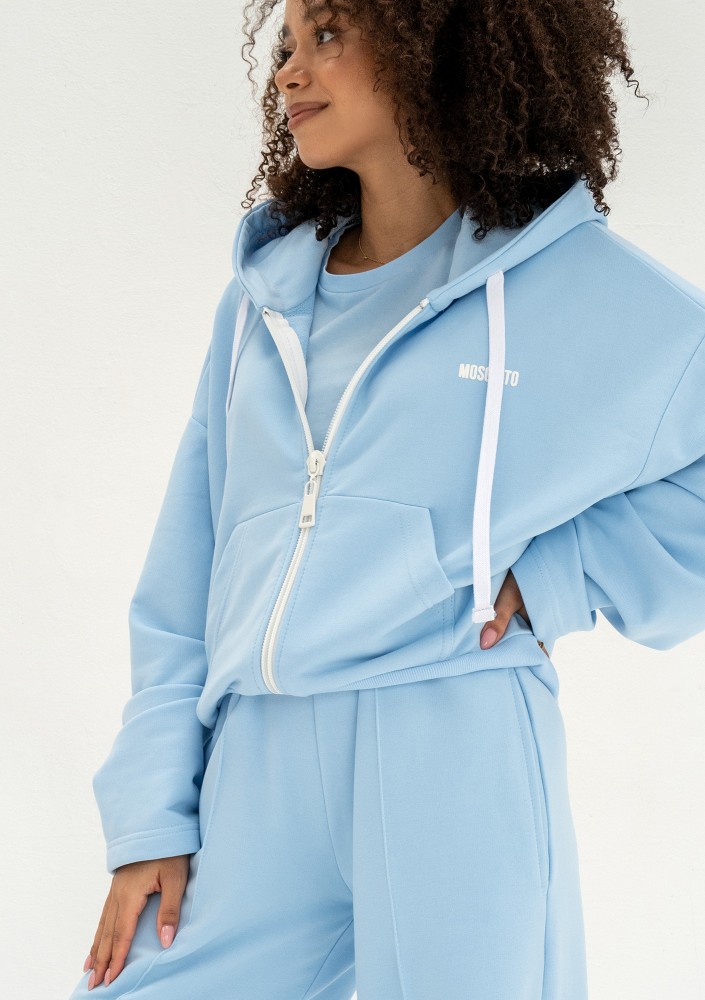 Bane - Rozpinana bluza oversize z kapturem Baby Blue