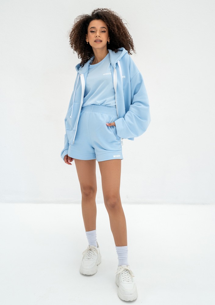 Bane - Baby blue oversize zipped hoodie
