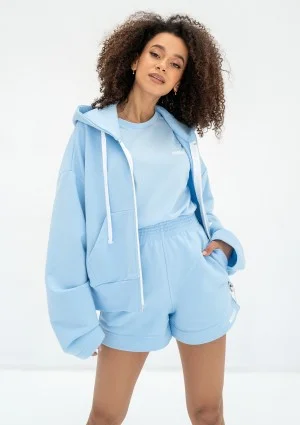 Bane - Rozpinana bluza oversize z kapturem Baby Blue