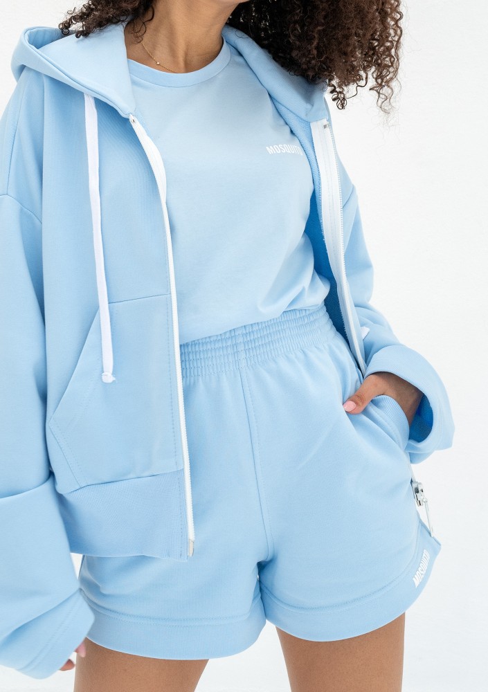 Bane - Rozpinana bluza oversize z kapturem Baby Blue