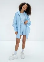 Amala - Oversizowa bluza rozpinana z kapturem Baby Blue