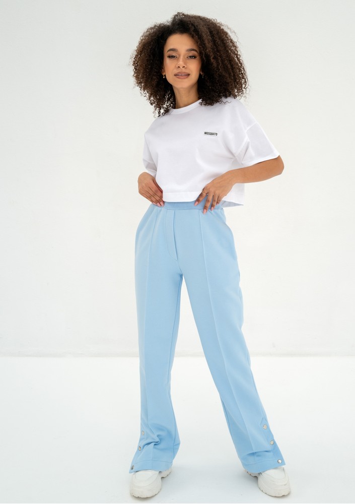 Club - Baby blue snap-buttoned sweatpants