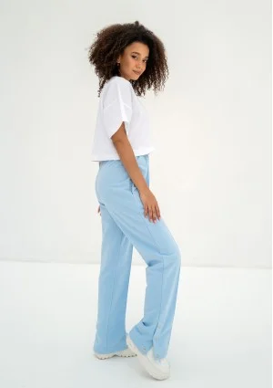 Club - Baby blue snap-buttoned sweatpants
