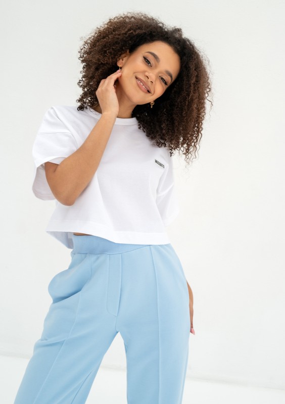 Way - Krótka koszulka crop z logiem Biała