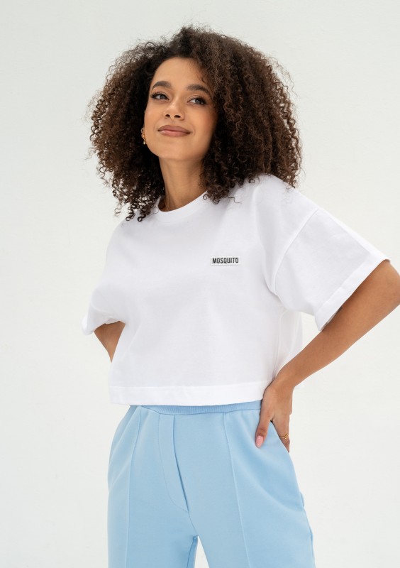 Way - White crop top with a logo