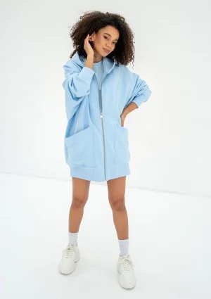 Amala - Baby blue oversize zipped hoodie