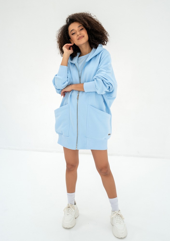 Amala - Baby blue oversize zipped hoodie