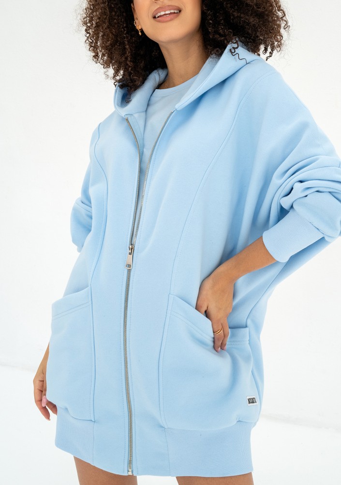 Amala - Baby blue oversize zipped hoodie