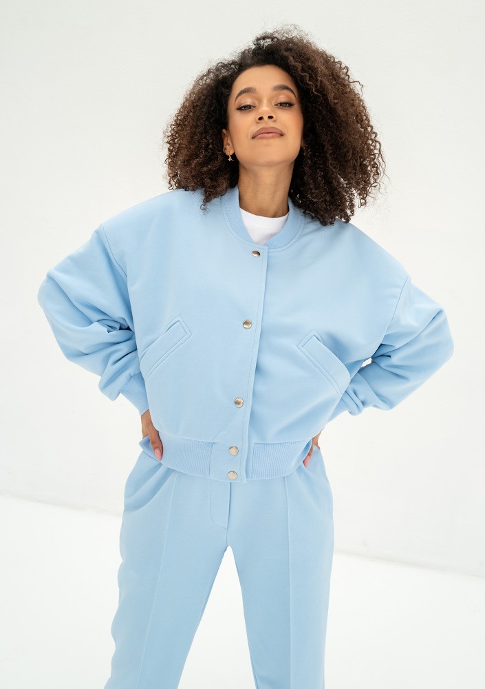 Club - Bawełniana bluza typu bomber Baby Blue