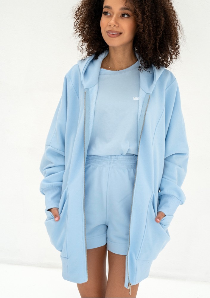 Amala - Baby blue oversize zipped hoodie
