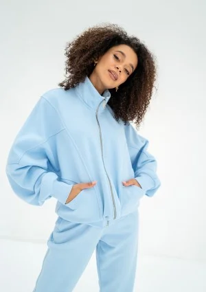 Based - Baby blue oversize zipped sweatshirt