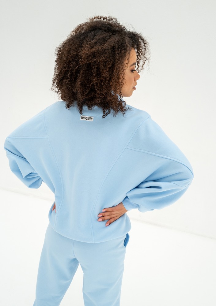 Based - Baby blue oversize zipped sweatshirt