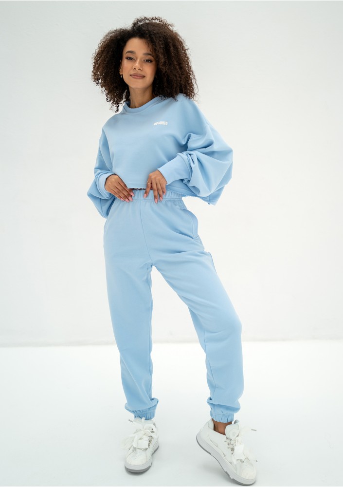 Shore Crop - Baby blue crop oversize sweatshirt