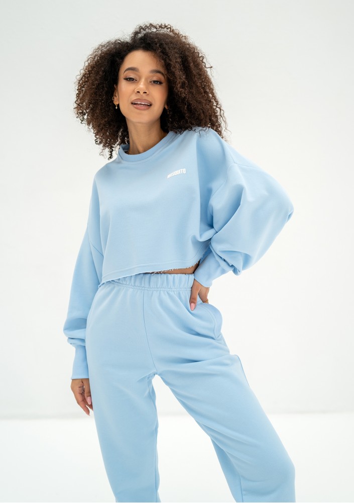 Shore Crop - Baby blue crop oversize sweatshirt