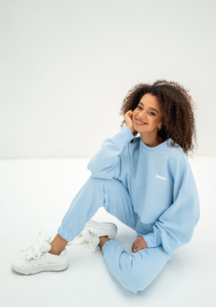 Shore Crop - Baby blue crop oversize sweatshirt