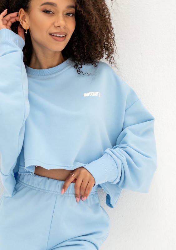 Shore Crop - Baby blue crop oversize sweatshirt
