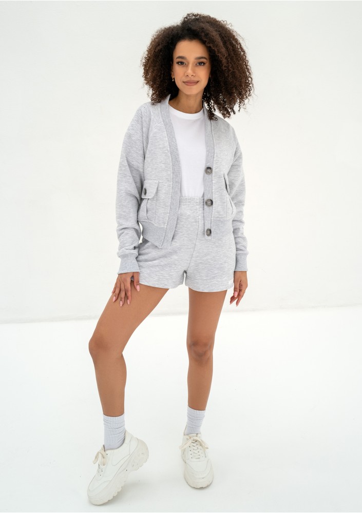 Clary - Light melange sweatshirt cardigan