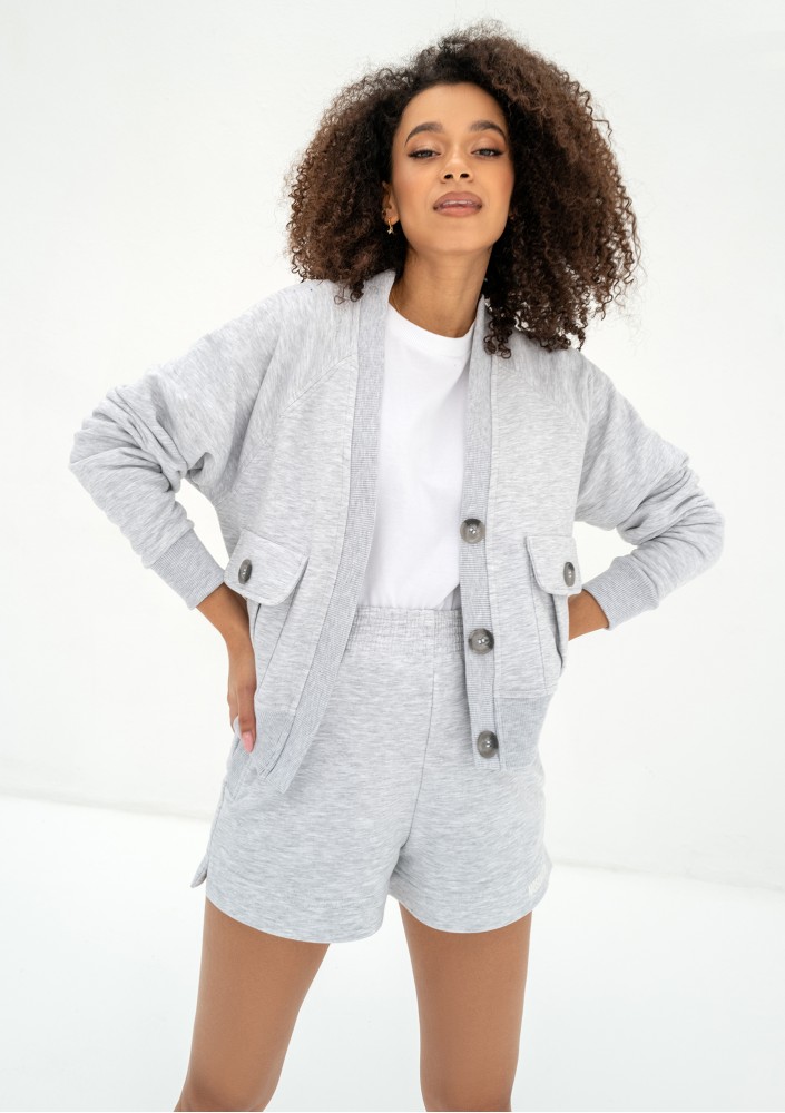Clary - Light melange sweatshirt cardigan