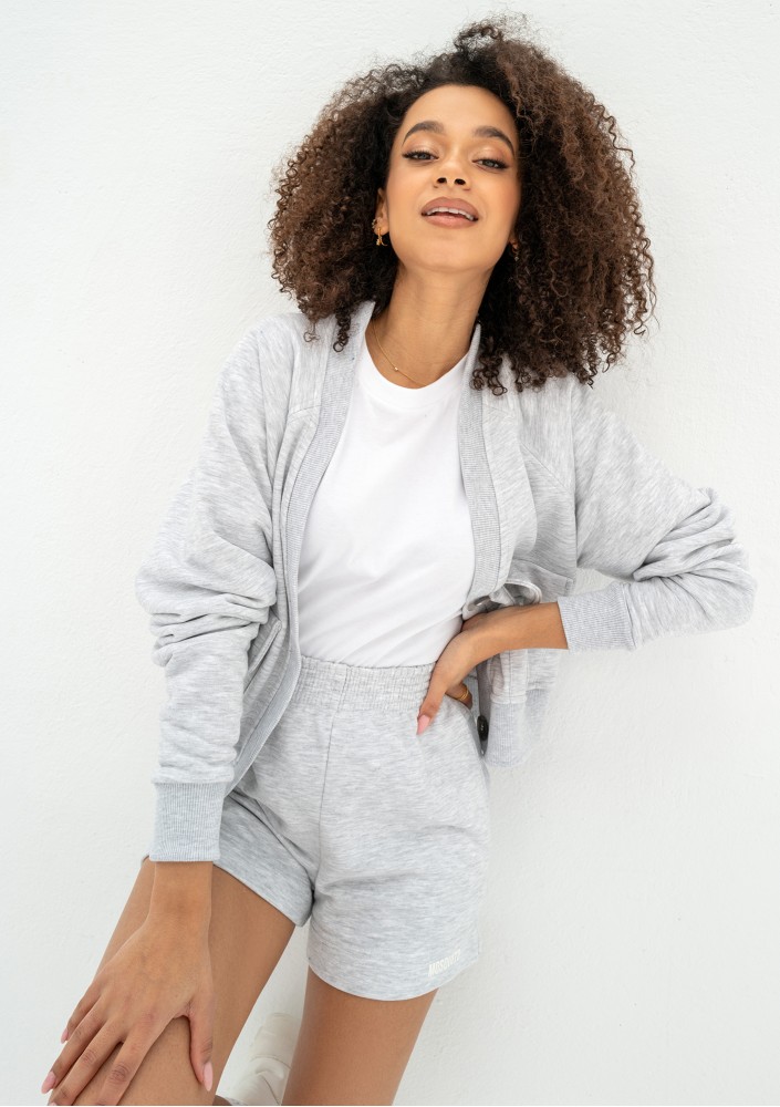 Clary - Light melange sweatshirt cardigan